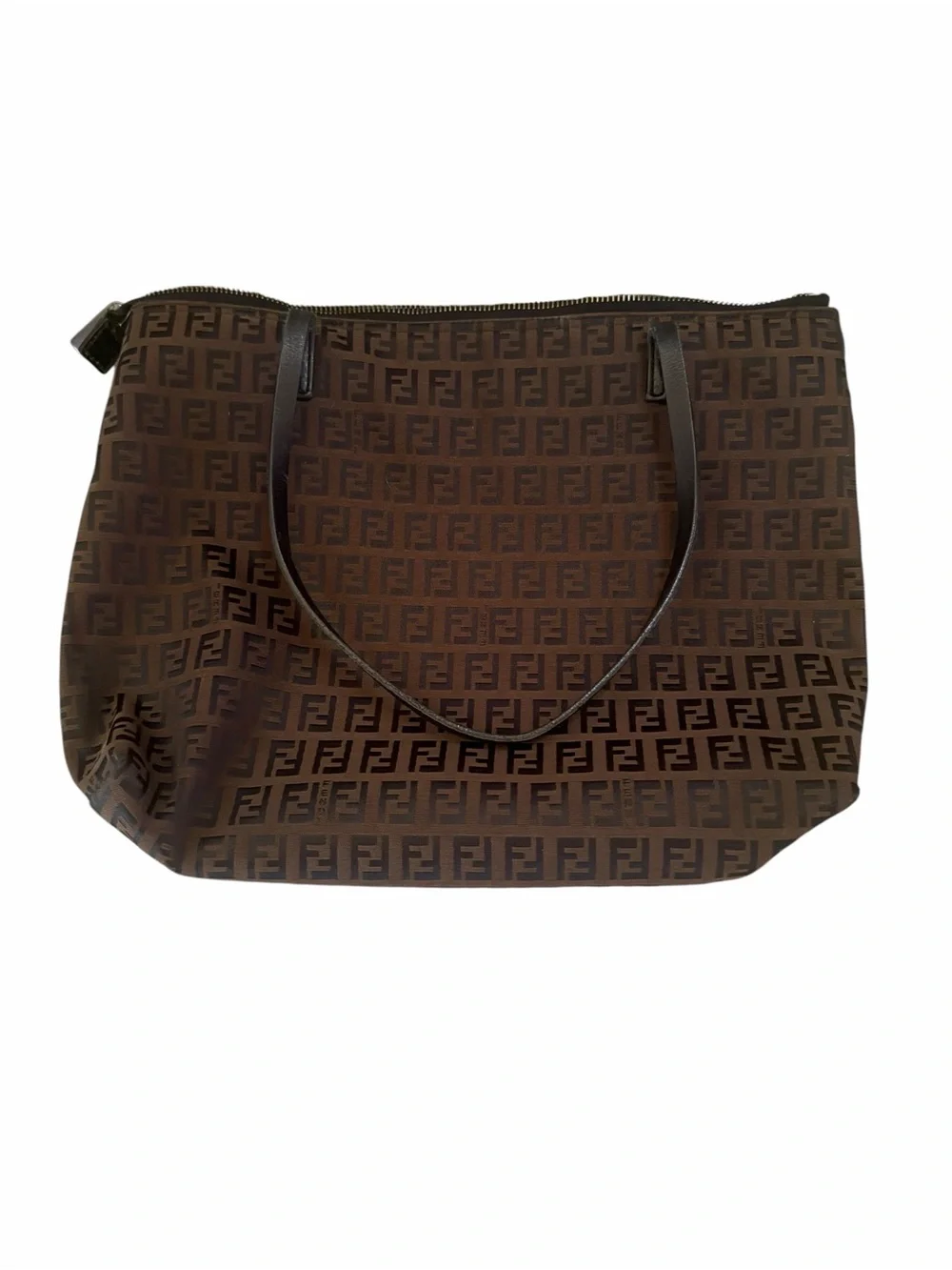 Fendi Brown Monogram FF Jacquard Tote